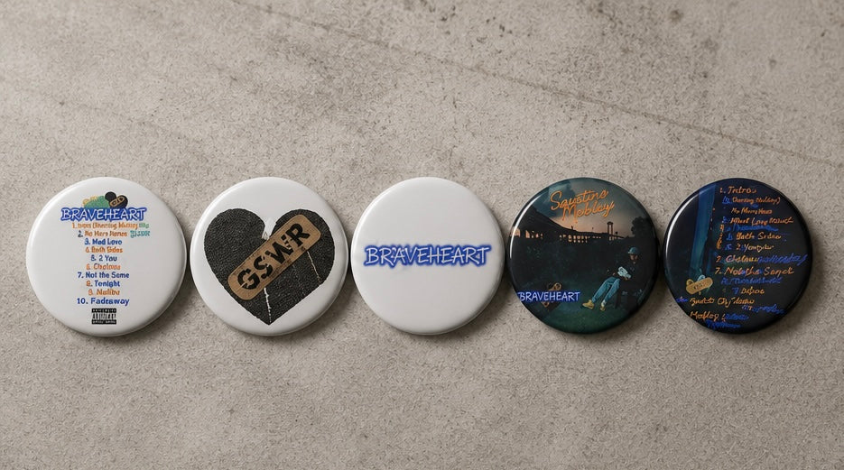 Set of pin buttons