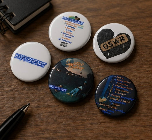 Set of pin buttons