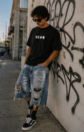 "Concrete" Denim Shorts