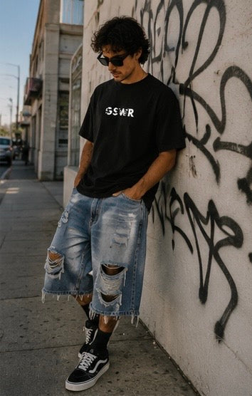 "Concrete" Denim Shorts