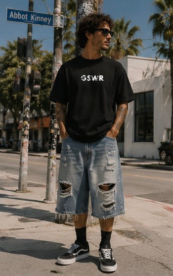 "Concrete" Denim Shorts