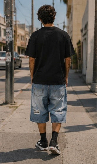 "Concrete" Denim Shorts