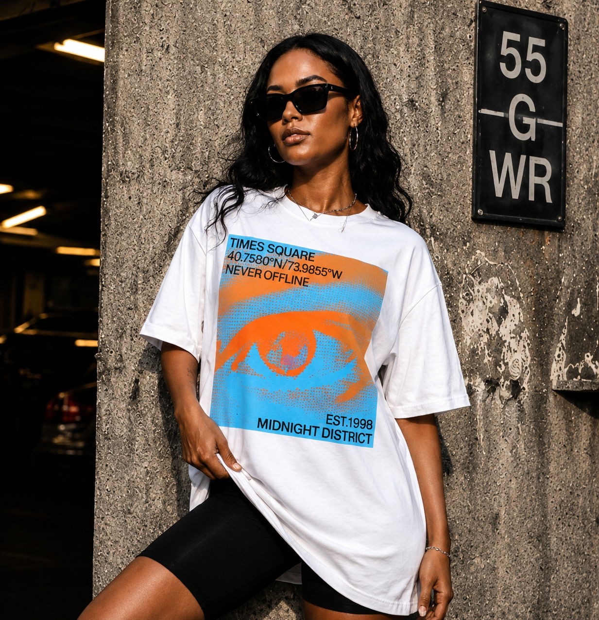 Midnight District Oversized Tee (Unisex)